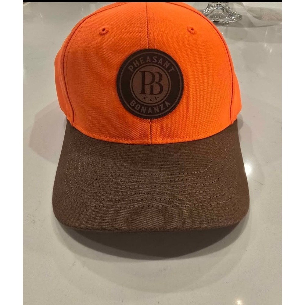 Nee Orange Richardson Snapback Hat w/Round Leather "Pheasant Bonanza" Patch